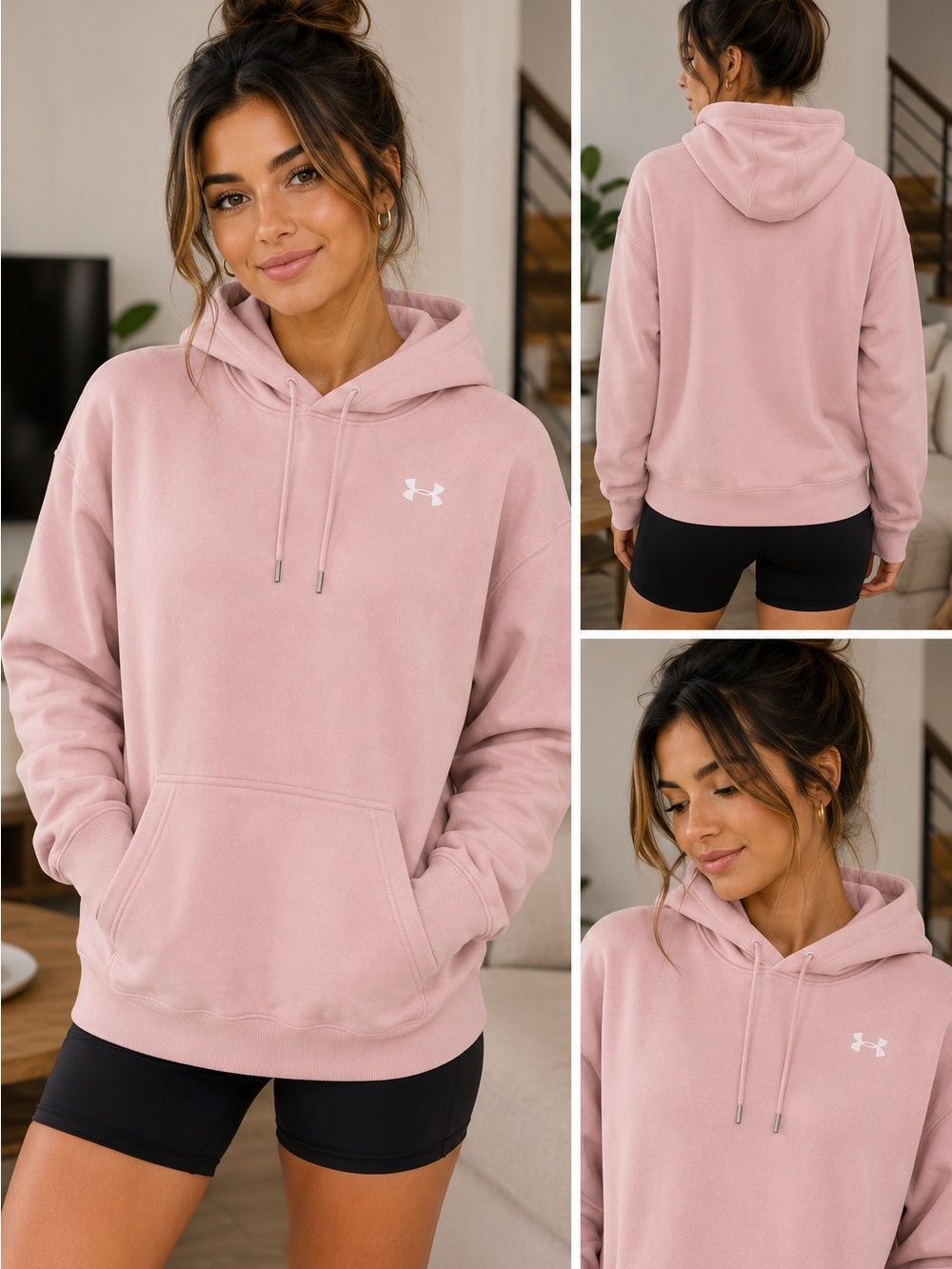 Under Armour Women's Light Pink Pullover Fleece Hoodie